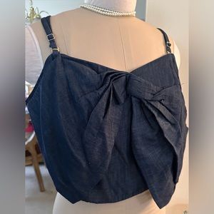 New York & Company Gabrielle Union Denim Cropped Top